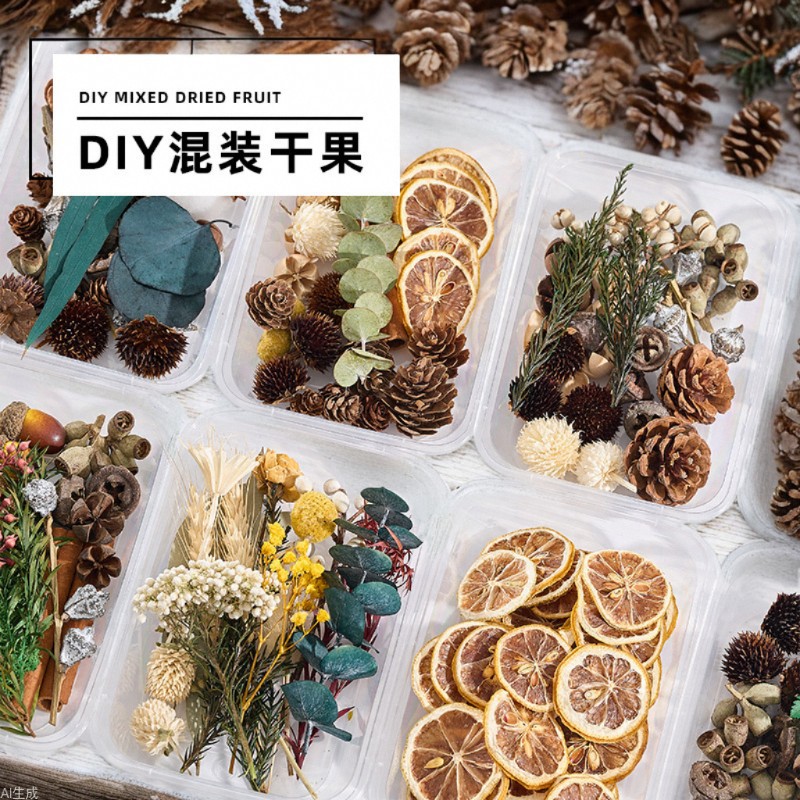 Dried Fruit - صندوق زهور فواكه مجففة لعيد الميلاد،